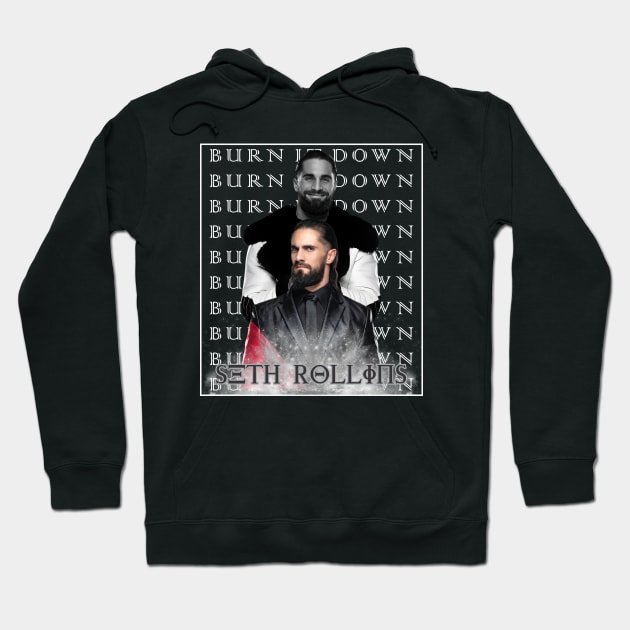 vintage seth rollins Hoodie by Kevindoa